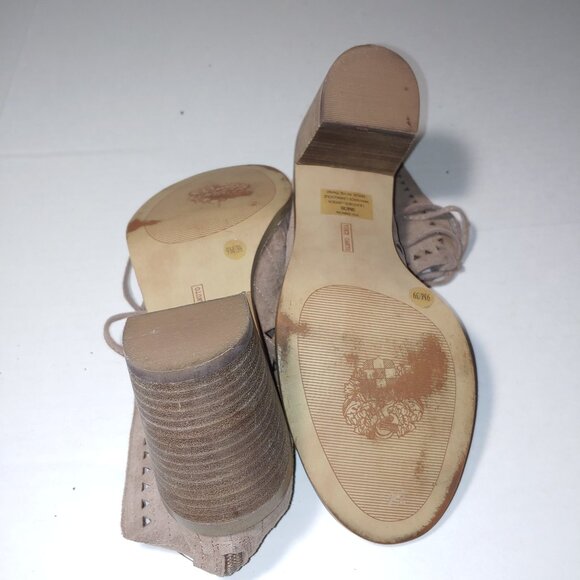 Vince Camuto TARITA Leather Cutout Lace-Up Sandals Size 9 Tan - Picture 8 of 11